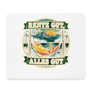Rente gut alles gut Ente Ruhestand Rentner - Mousepad (Querformat) - Weiß - Vorne