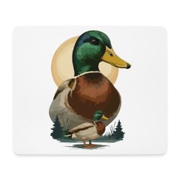 Duo Ente im Abendlicht - Mousepad (Querformat) - Weiß - Vorne