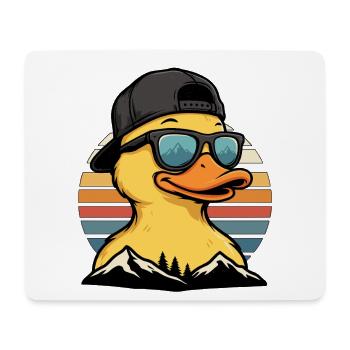 Retro Entenmotiv mit Sonnenbrille - Mousepad (Querformat) - Weiß - Vorne