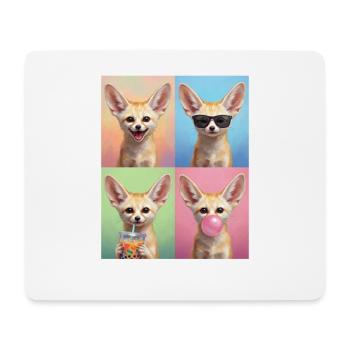 Wüstenfuchs Fennek - Mousepad (Querformat) - Weiß - Vorne