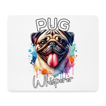 Mops Flüsterer - Mousepad (Querformat) - Weiß - Vorne