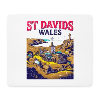 City St Davids Wales Historic Cathedral - Mousepad (Querformat) - Weiß - Vorne