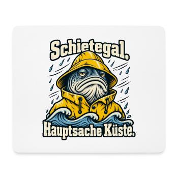 Norddeutsch Fischkopp Küstenliebe Schietegal - Mousepad (Querformat) - Weiß - Vorne