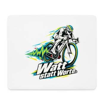 Rennradfahrer Radsport Watt statt Worte - Mousepad (Querformat) - Weiß - Vorne