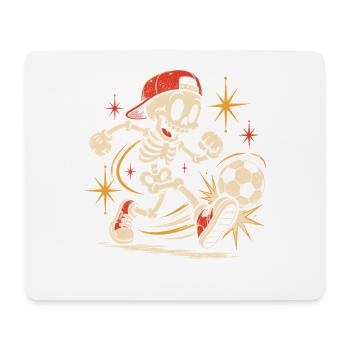 Retro-Skelett im Soccer-Action - Mousepad (Querformat) - Weiß - Vorne