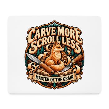 Carve More Scroll Less Master Of The Grain Fox - Mousepad (Querformat) - Weiß - Vorne