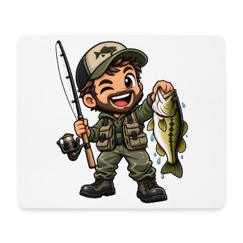 Angler Kawaii Style – Süßes Angelmotiv - Mousepad (Querformat) - Weiß - Vorne