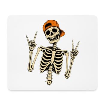Skelettrocker mit oranger Kappe Halloween - Mousepad (Querformat) - Weiß - Vorne