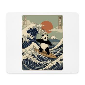 Panda, Surfen, Japanisch, Surfer, Pandabär - Mousepad (Querformat) - Weiß - Vorne