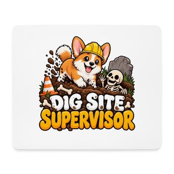 Baugrubenchef Hund - Mousepad (Querformat) - Weiß - Vorne