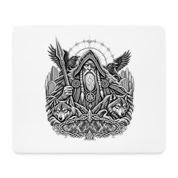  Odin mit Wölfen - Mousepad (Querformat) - Weiß - Vorne