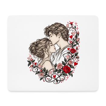 Liebespaar Rosen Valentinstag Romantik Pärchen - Mousepad (Querformat) - Weiß - Vorne
