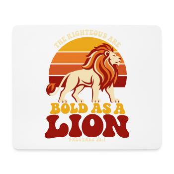 Stark im Glauben Löwe Sprüche 28 1 - Mousepad (Querformat) - Weiß - Vorne