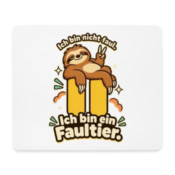 Lustiger Faultier Spruch – Ich bin nicht faul - Mousepad (Querformat) - Weiß - Vorne