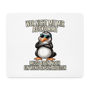 Pinguin mit Sonnenbrille – Arbeitsspruch - Mousepad (Querformat) - Weiß - Vorne