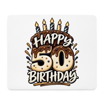 50. Geburtstag Happy 50 Birthday Runder Geburtstag - Mousepad (Querformat) - Weiß - Vorne