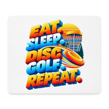 Eat. Sleep. Disc Golf. Repeat. - Mousepad (Querformat) - Weiß - Vorne