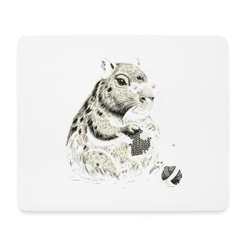 Capybara aus Vintage-Garn - Mousepad (Querformat) - Weiß - Vorne