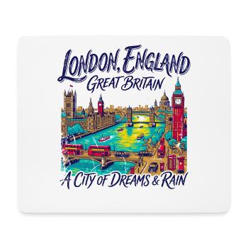 City London Iconic Capital Skyline With Red Buses - Mousepad (Querformat) - Weiß - Vorne