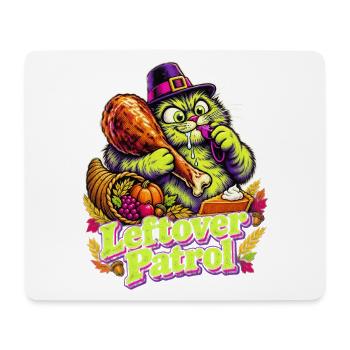 Thanksgiving-Katze Leftover Patrol beim Truthahn - Mousepad (Querformat) - Weiß - Vorne