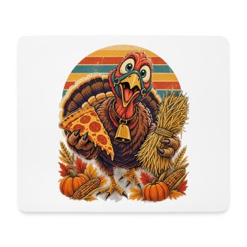 Thanksgiving-Truthahn tauscht Heu gegen Pizza - Mousepad (Querformat) - Weiß - Vorne
