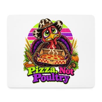 Thanksgiving-Truthahn mit Pizza-Cowboy-Spruch - Mousepad (Querformat) - Weiß - Vorne