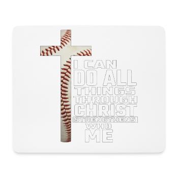 Baselball, ich kann alles tun, was Christus zu tun hat. - Mousepad (Querformat) - Weiß - Vorne