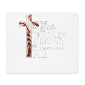 Baselball kann ich alles durchlaufen - Mousepad (Querformat) - Weiß - Vorne