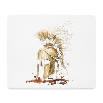 Korinthischer Helm Tintenkunst Altgriechischer Krieger - Mousepad (Querformat) - Weiß - Vorne