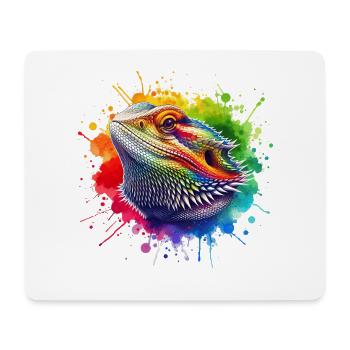 Bartagame Motiv - Mousepad (Querformat) - Weiß - Vorne