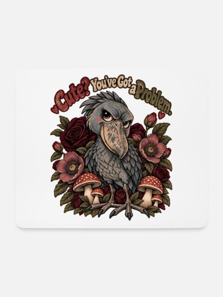 Schuhschnabel – Süß? Du hast ein Problem - Mousepad (Querformat) - Weiß