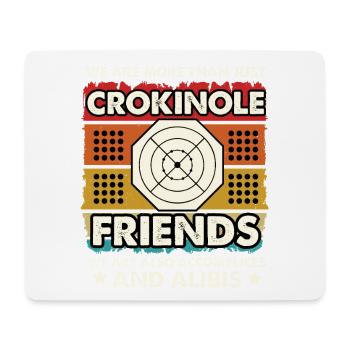 Crokinole Freunde – Komplizen und Alibis - Mousepad (Querformat) - Weiß - Vorne