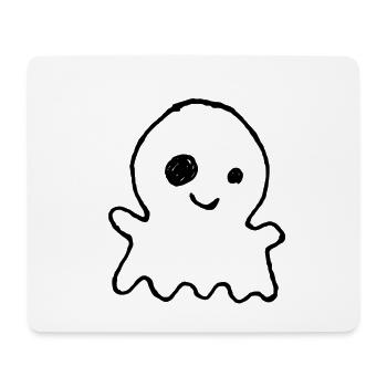 Niedlicher Halloween-Geist als Kinderkritzelei - Mousepad (Querformat) - Weiß - Vorne