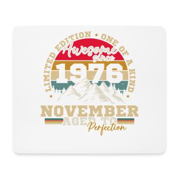 November 1976 Vintage-Retro-Geburtstag - Mousepad (Querformat) - Weiß - Vorne