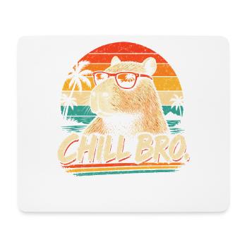 CHILL BRO – Lustiges Capybara mit Sonnenbrille - Mousepad (Querformat) - Weiß - Vorne