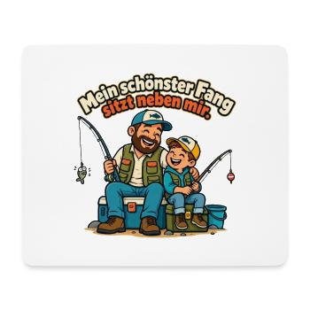 Angler Papa Angeln mit Kindern Familienangeln - Mousepad (Querformat) - Weiß - Vorne