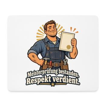 Meisterprüfung Bestanden Handwerksmeister Geschenk - Mousepad (Querformat) - Weiß - Vorne