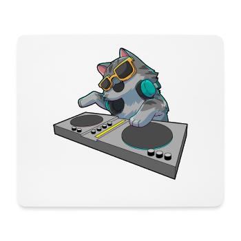 Katze DJ Musik - Mousepad (Querformat) - Weiß - Vorne