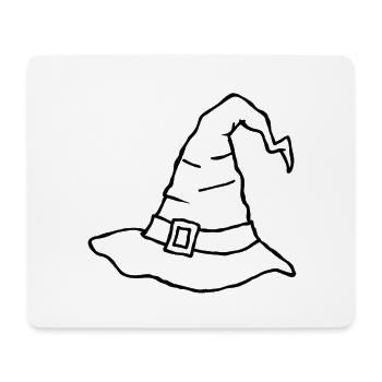 Krummer Hexenhut – Halloween-Kritzelzeichnung - Mousepad (Querformat) - Weiß - Vorne