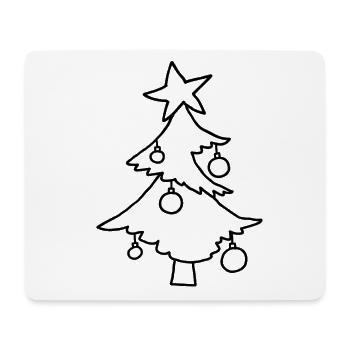 Weihnachtsbaum mit Stern – Kinderkritzelei - Mousepad (Querformat) - Weiß - Vorne