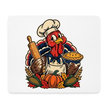 Thanksgiving Truthahn Bäcker mit Kürbis-Pie - Mousepad (Querformat) - Weiß - Vorne