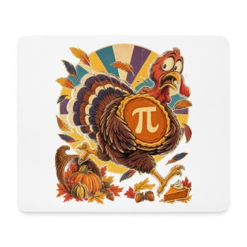Thanksgiving-Truthahn mit Kürbis-Pi für Mathefans - Mousepad (Querformat) - Weiß - Vorne