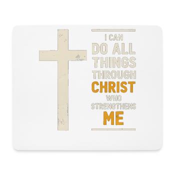 Ich kann alles durch Christus tun, der - Mousepad (Querformat) - Weiß - Vorne