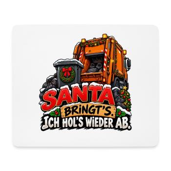 Müllmann Müllabfuhr lustiges Weihnachtsmotiv - Mousepad (Querformat) - Weiß - Vorne