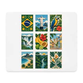 Brasilien Briefmarken - Mousepad (Querformat) - Weiß - Vorne