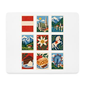 Österreich Briefmarken - Mousepad (Querformat) - Weiß - Vorne