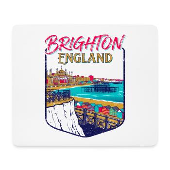 City Vintage Brighton England Coastal Skyline - Mousepad (Querformat) - Weiß - Vorne