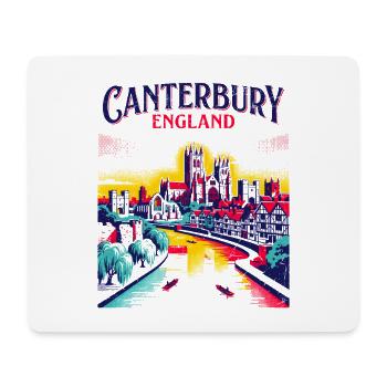 City Vintage Canterbury England Cathedral Skyline - Mousepad (Querformat) - Weiß - Vorne