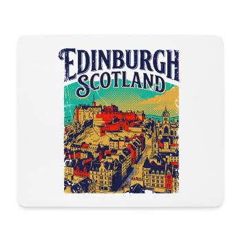 City Vintage Edinburgh Scotland Skyline - Mousepad (Querformat) - Weiß - Vorne