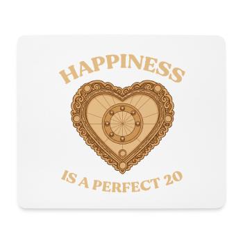 Glück ist eine perfekte 20 – Crokinole Herz - Mousepad (Querformat) - Weiß - Vorne